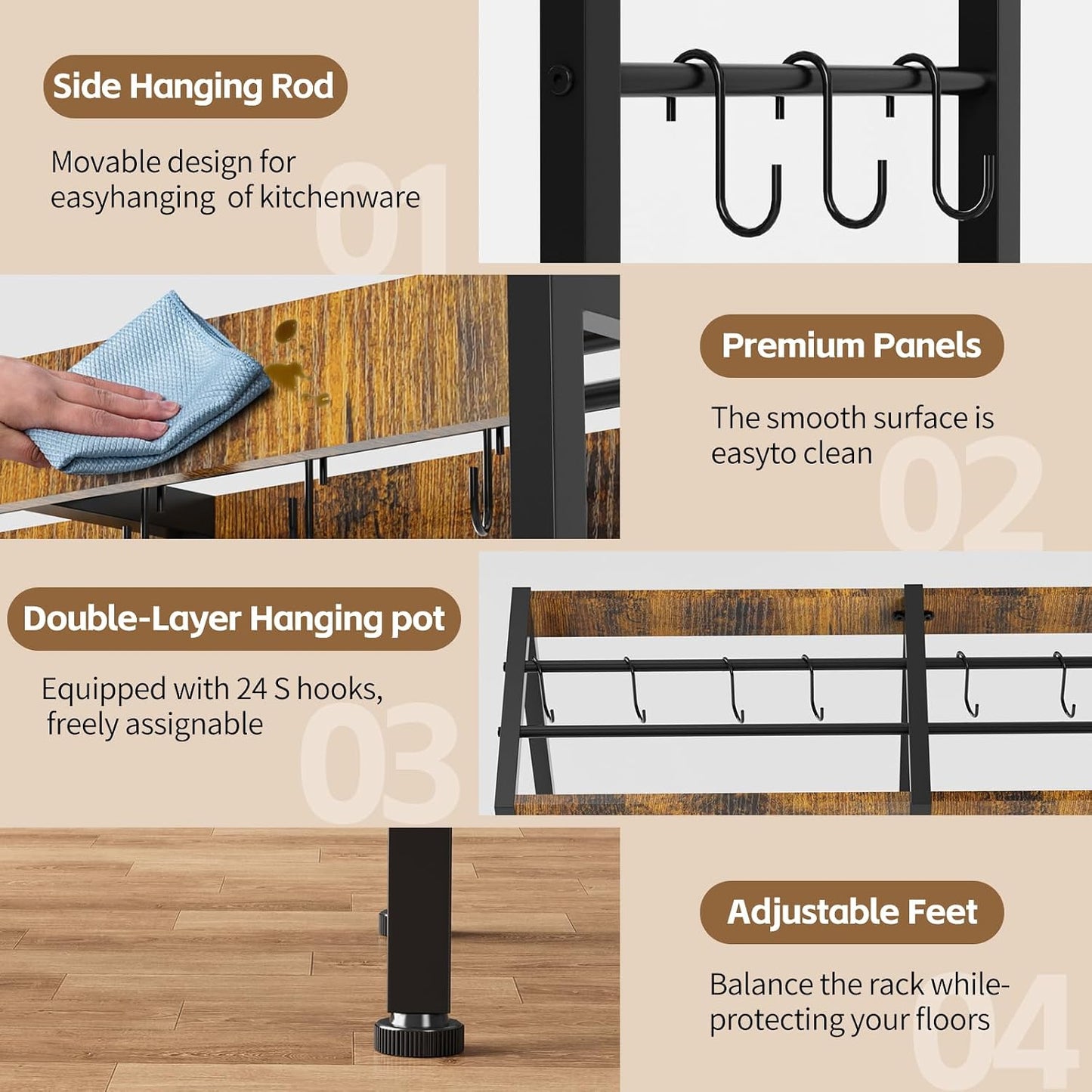 5-Tier Pot Rack – Pot and Pan Organizer