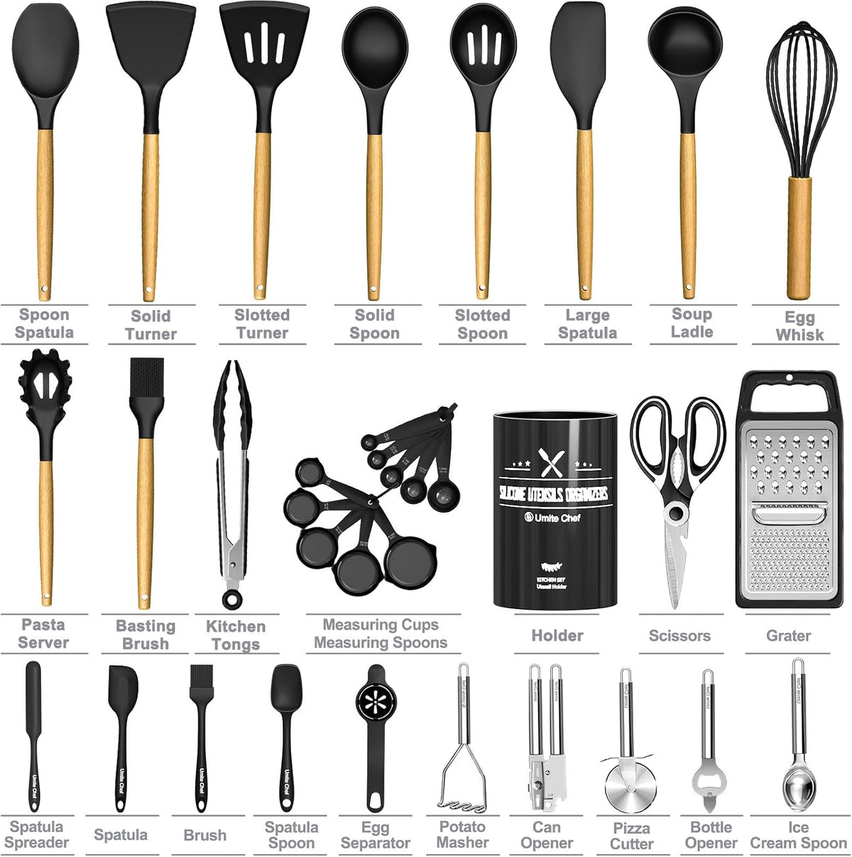Kitchen Utensils Set – 34-Piece Silicone Cooking Utensils