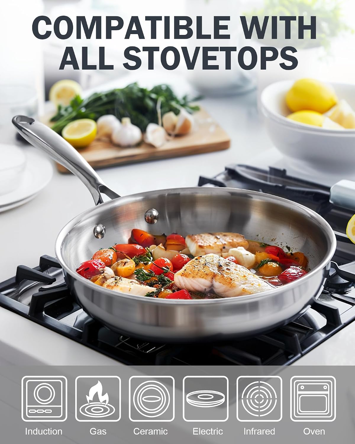 Cooks Standard Multi-Ply Clad Stainless Steel 8-Inch Frying Pan