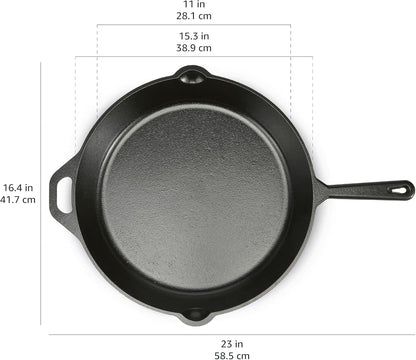 Pre-Seasoned Cast Iron Skillet – 15-Inch