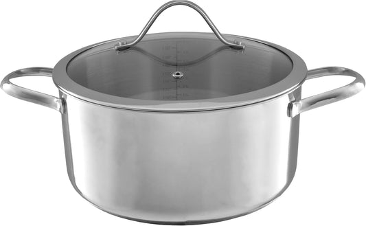 6 Quart Stock Pot – Stainless Steel Pot with Lid