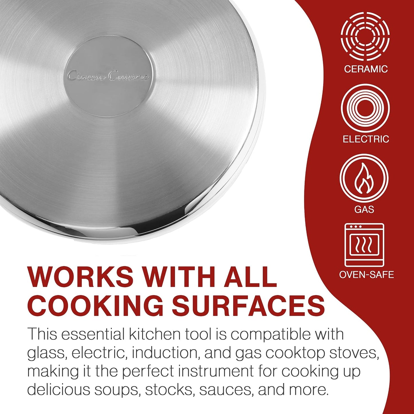 6 Quart Stock Pot – Stainless Steel Pot with Lid