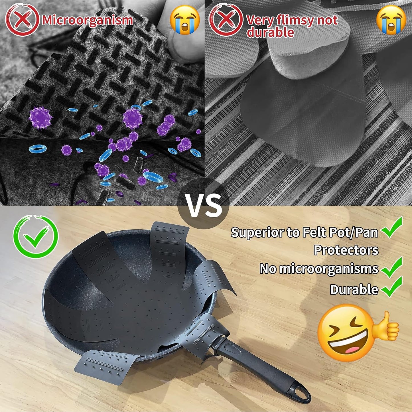 Silicone Pot and Pan Protectors for Stacking