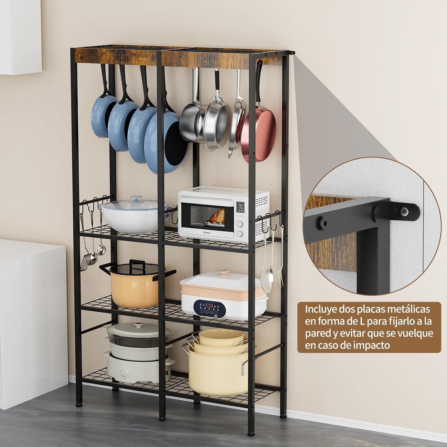 5-Tier Pot Rack – Pot and Pan Organizer