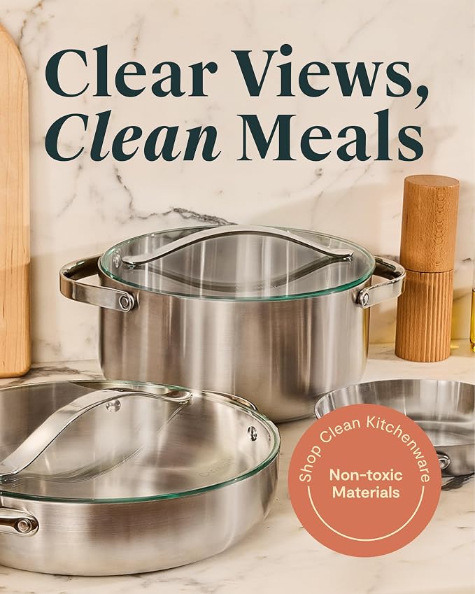 Caraway Tempered Glass Lids Set for Pots and Pans