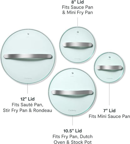 Caraway Tempered Glass Lids Set for Pots and Pans