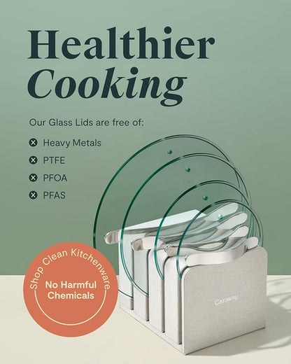Caraway Tempered Glass Lids Set for Pots and Pans