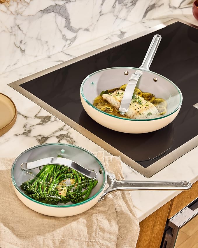 Caraway Tempered Glass Lids Set for Pots and Pans