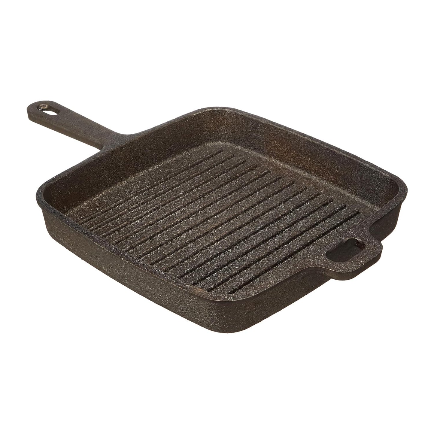 Cast Iron Grill Pan with Long Handle – 9.8-Inch