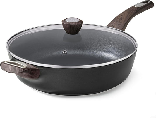 SENSARTE Nonstick Frying Pan Skillet with Lid – 12-Inch