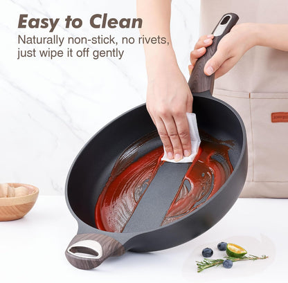 SENSARTE Nonstick Frying Pan Skillet with Lid – 12-Inch